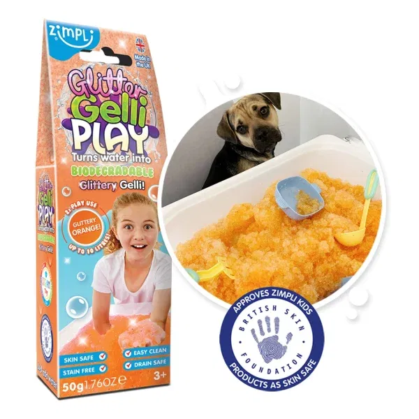 Glitter Gelly Play arancio Zimpli kids