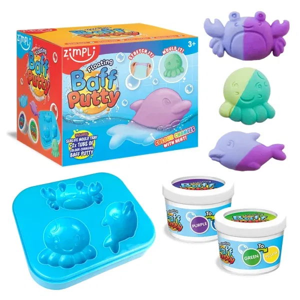 Set Floating Baff Putty elasticizzato modellabile cambia colore! Zimpli kids