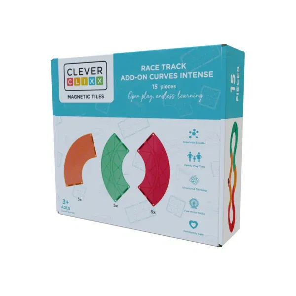 Cleverclixx costruzioni magnetiche espansione curve Race Track 15 pezzi