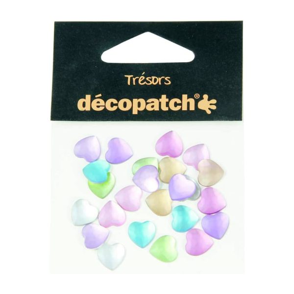 Set 24 cuori craft pastello 1 cm Decopatch