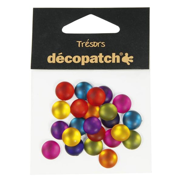 Set 24 sassi craft arcobaleno 1 cm Decopatch