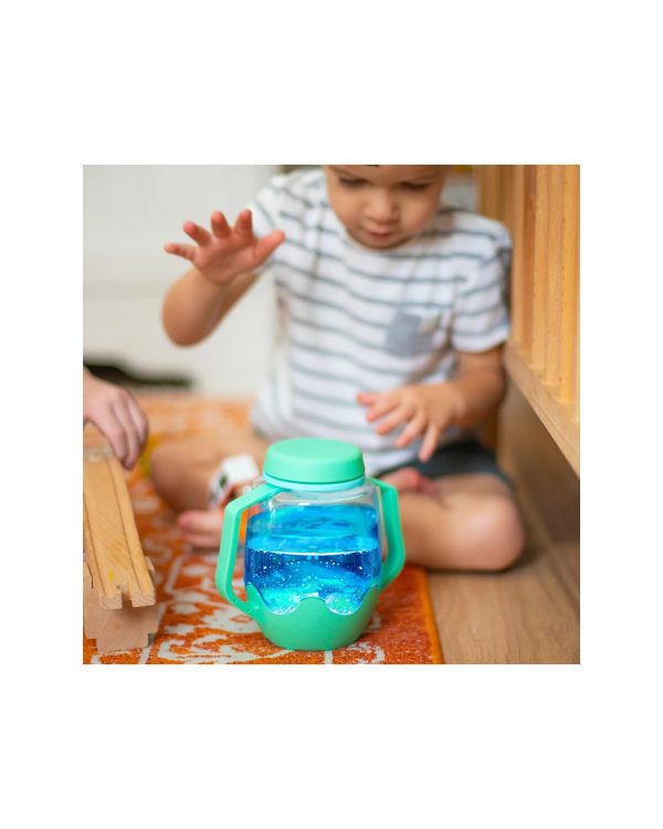 Barattolo per gioco sensoriale teal GLO PALS