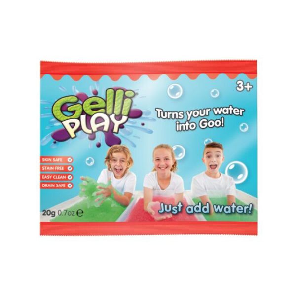 Bustina sensoriale Gelli Play Zimpli kids. Gelli Play è un prodotto assolutamente unico e divertente per il bagno che ti permette di trasformare l’acqua in acqua e viceversa! Aggiungendo la polvere Gelli Play all’acqua, si crea una sostanza appiccicosa colorata. Tutti i prodotti Zimpli Kids sono sicuri per la pelle, sicuri per lo scarico, facili da pulire e non macchiano Contiene bustina polvere colorata da 20 g