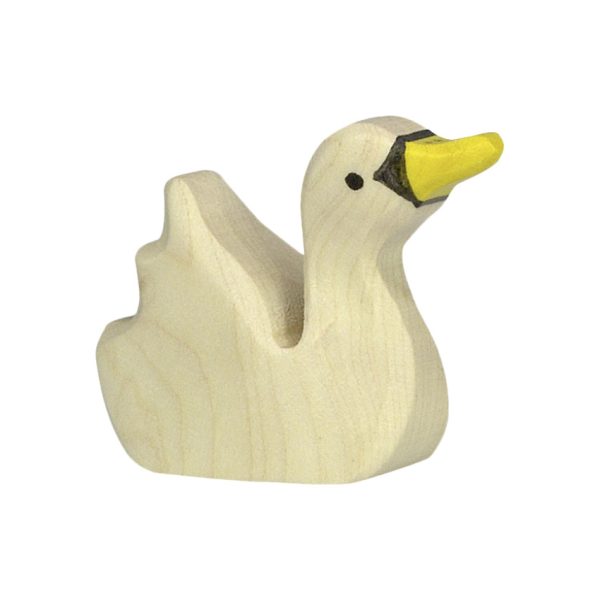 Figura legno uccello cigno piccolo - Holztiger