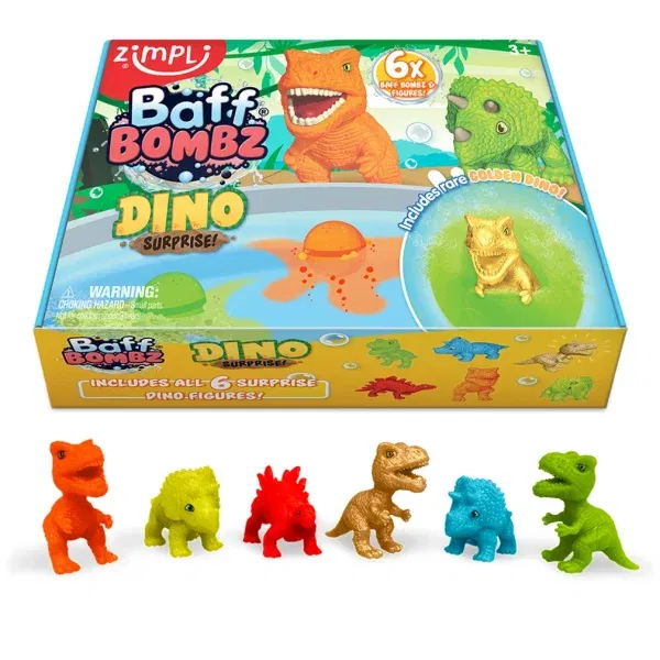 Set 6 bombe da bagno Baff Bombz Dino Surprise Zimpli kids