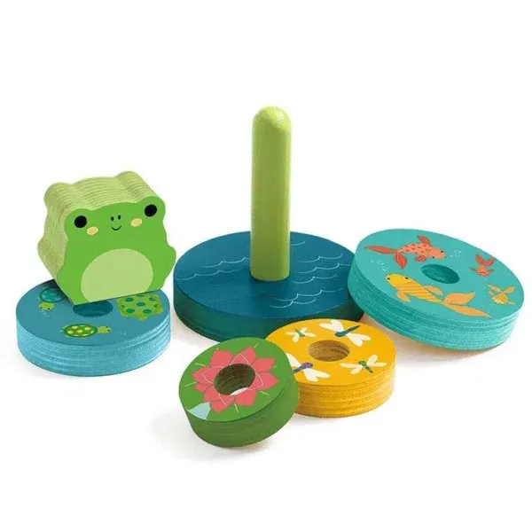 2in1 Puzzle delle forme e gioco impilabile Frog Djeco