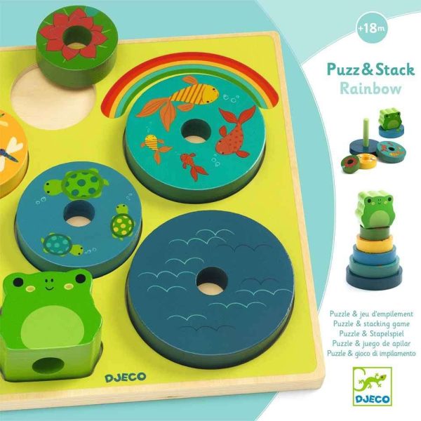 2in1 Puzzle delle forme e gioco impilabile Frog Djeco