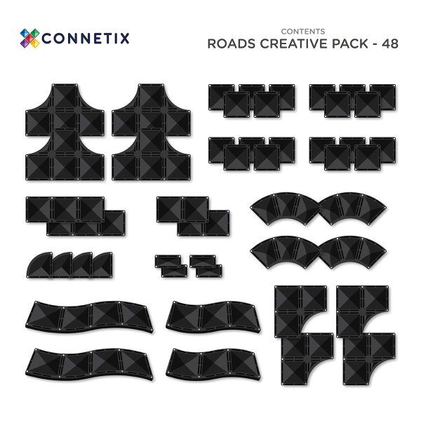 Connetix tiles costruzioni magnetiche 48 Pezzi Road Pack