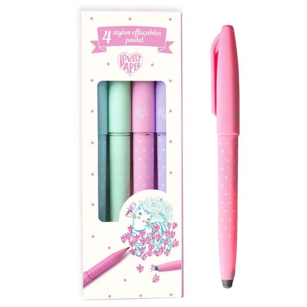 Set 4 penne cancellabili pastello Djeco
