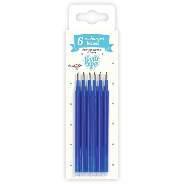 Set 6 ricariche penne blu Djeco