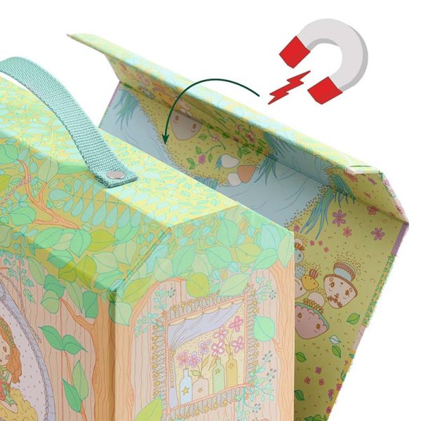 Valigetta + Figura in vinile Tinyly Sylvia & Faox's House i the forest Djeco