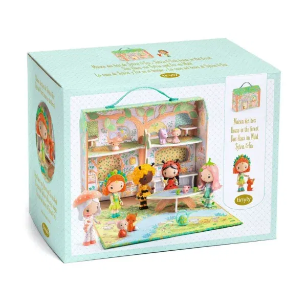 Valigetta + Figura in vinile Tinyly Sylvia & Faox's House i the forest Djeco