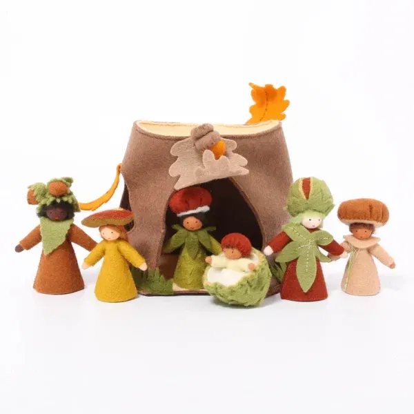 Casa tronco quercia in feltro Ambro-dolls