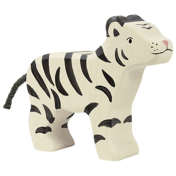 Figura legno tigre bianca piccola - Holztiger