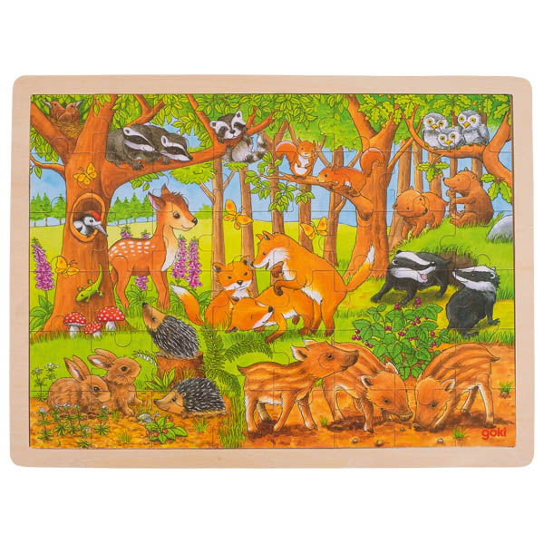 Puzzle legno animali della foresta 48 pezzi Goki