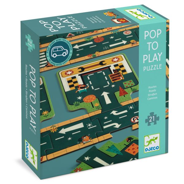 Puzzle pista Pop to play Roads Djeco