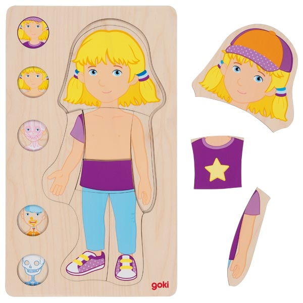 Puzzle strati corpo umano bambina Goki