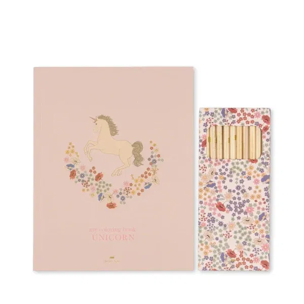 Quaderno da colorare + matite unicorn Konges sløjd