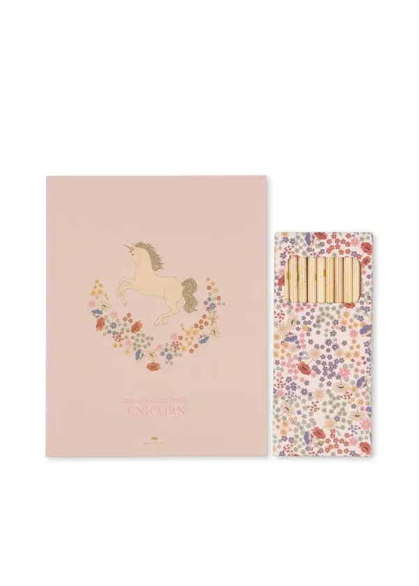 Quaderno da colorare + matite unicorn Konges sløjd