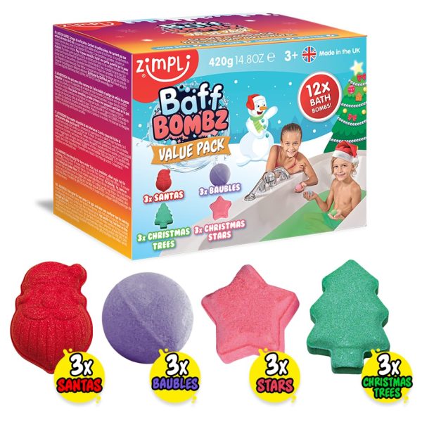 Set 12 bombe da bagno Baff Bombz Christmas Zimpli kids