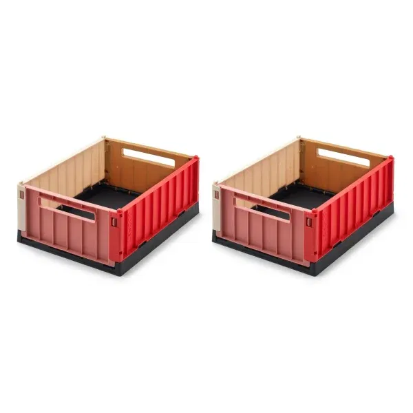 Set 2 contenitori giochi impilabili M Multi mix LIEWOOD
