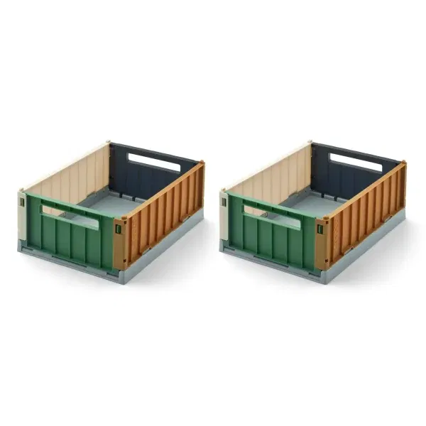 Set 2 contenitori giochi impilabili S Sea multi mix LIEWOOD