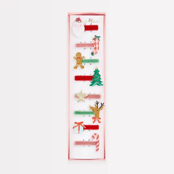 Set 8 mollette per capelli Natale new MeriMeri