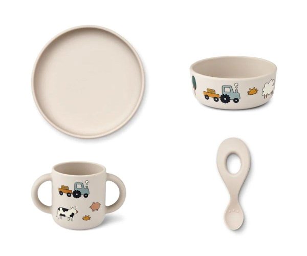 Set pappa silicone Vivi 4 pack baby farm sandy LIEWOOD