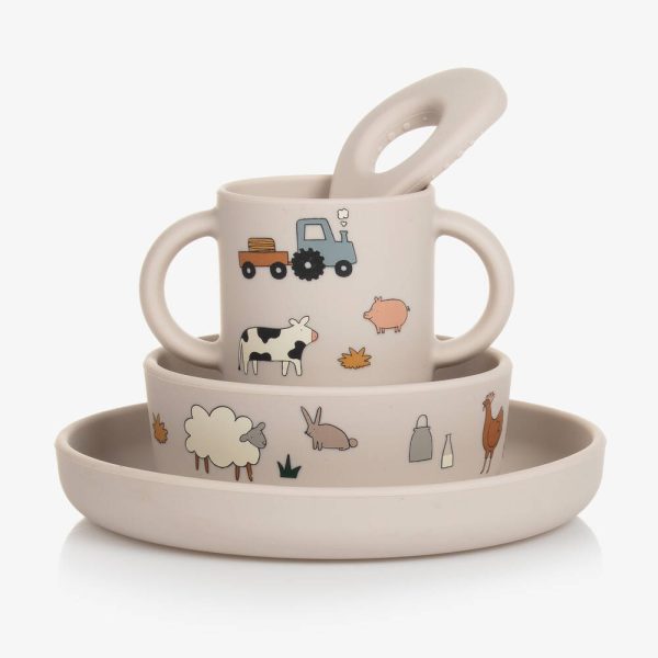 Set pappa silicone Vivi 4 pack baby farm sandy LIEWOOD