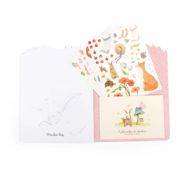 Album da colorare con 230 adesivi Les Rosalies Moulin Roty