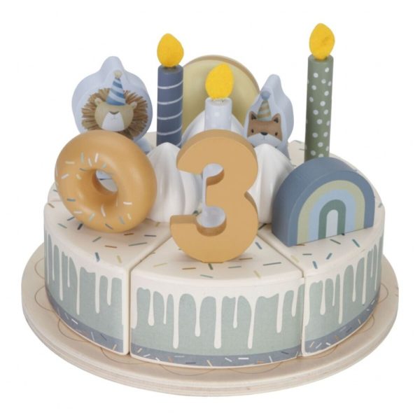 Bithday Cake con numeri 1-5 blu Little Dutch