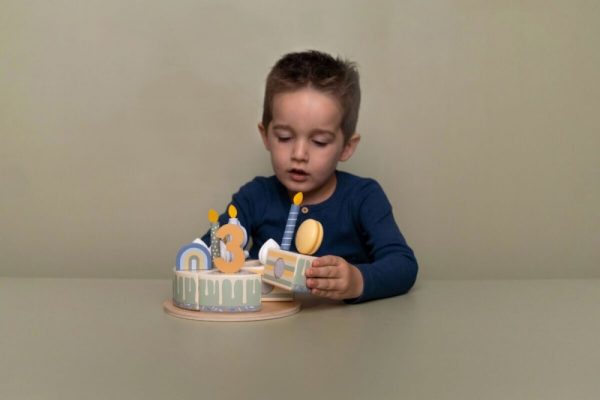 Bithday Cake con numeri 1-5 blu Little Dutch