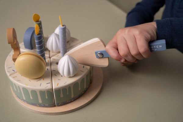 Bithday Cake con numeri 1-5 blu Little Dutch