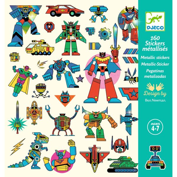 Cartella 160 stickers Robots Djeco