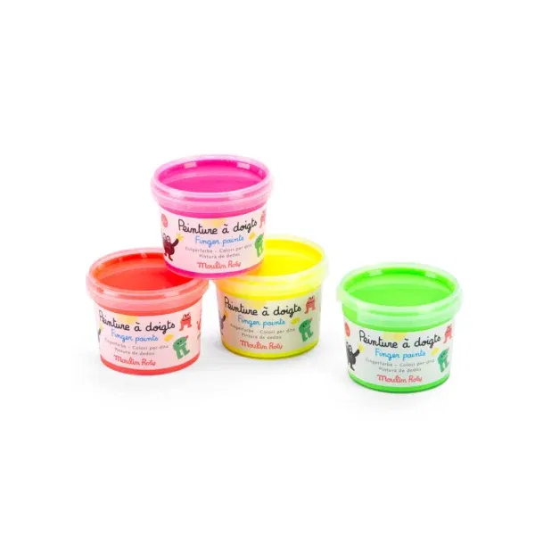Set 4 vasetti per dita fluo Schmouks Moulin Roty