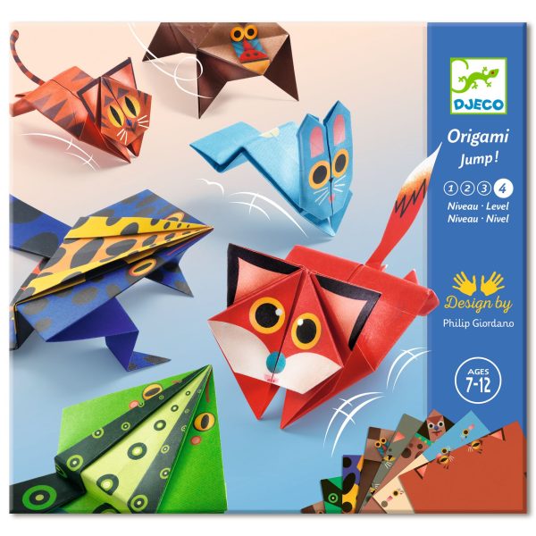 Set artistico Carte gioco origami JUMPING animal Djeco
