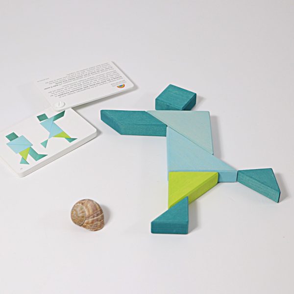 Set costruzione Tangram verde Grimm's