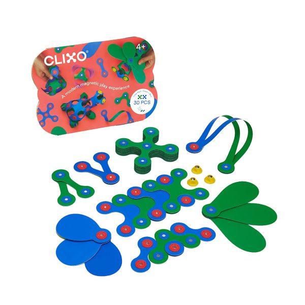 Gioco Magnetico STEAM Crew Pack 30 Pezzi Blu Verde CLIXO