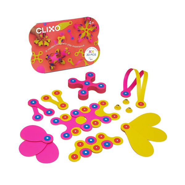 Gioco Magnetico STEAM Crew Pack 30 Pezzi Giallo Rosa CLIXO