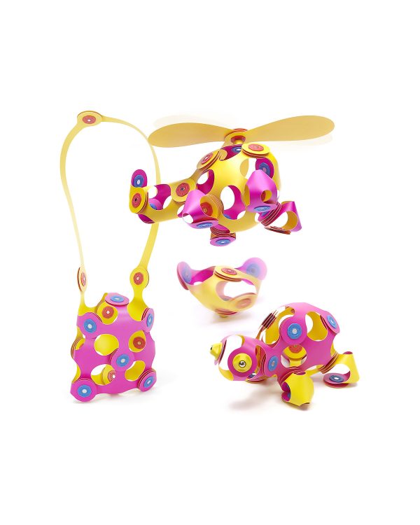 Gioco Magnetico STEAM Crew Pack 30 Pezzi Giallo Rosa CLIXO