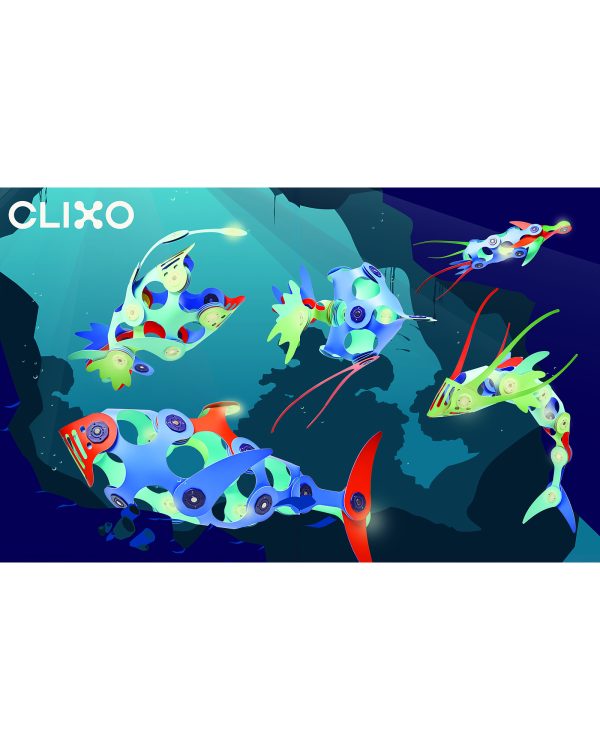 Gioco Magnetico STEAM Ocean Creatures 24 pezzi Glow in The Dark CLIXO