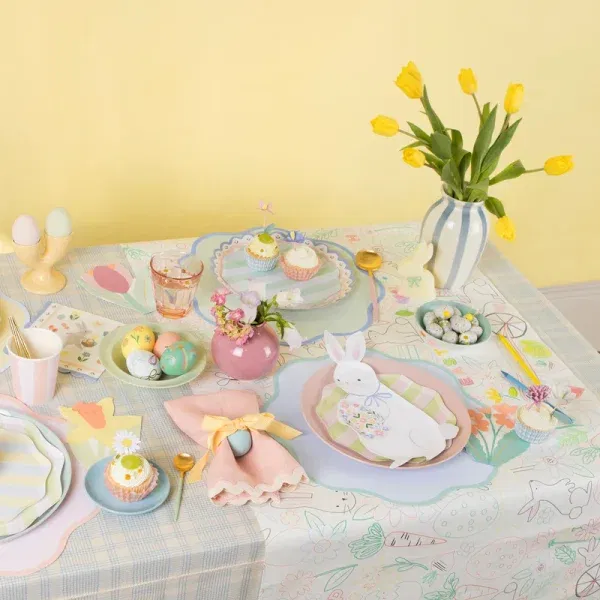 Set 8 Piatti sagomati Coniglio di Pasqua MeriMeri
