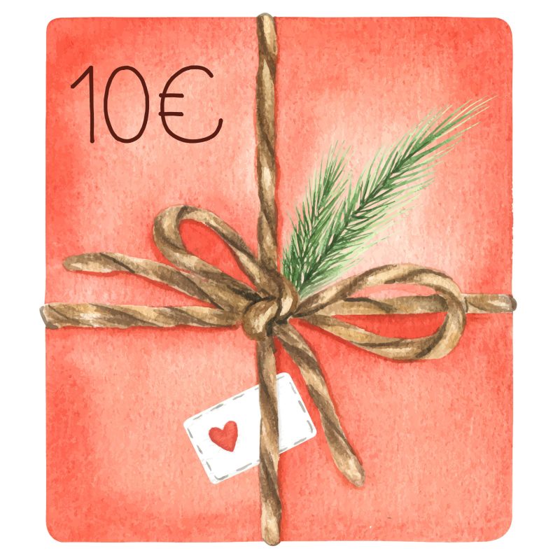Presents. Beautiful green gift box with red bow. Watercolor hand drawn illustration. Gift box with bow covered with decorative paper. Christmas gift. Isolated