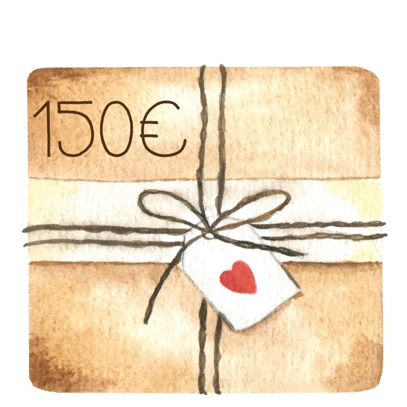 Presents. Beautiful green gift box with red bow. Watercolor hand drawn illustration. Gift box with bow covered with decorative paper. Christmas gift. Isolated