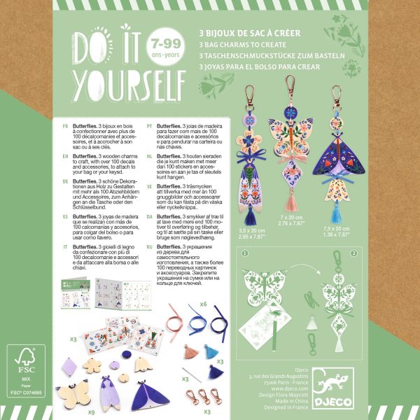 Do it yourself 3 portachiavi Butterflies Djeco