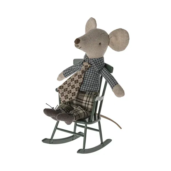 Miniatura Sedia a dondolo verde Topo Maileg