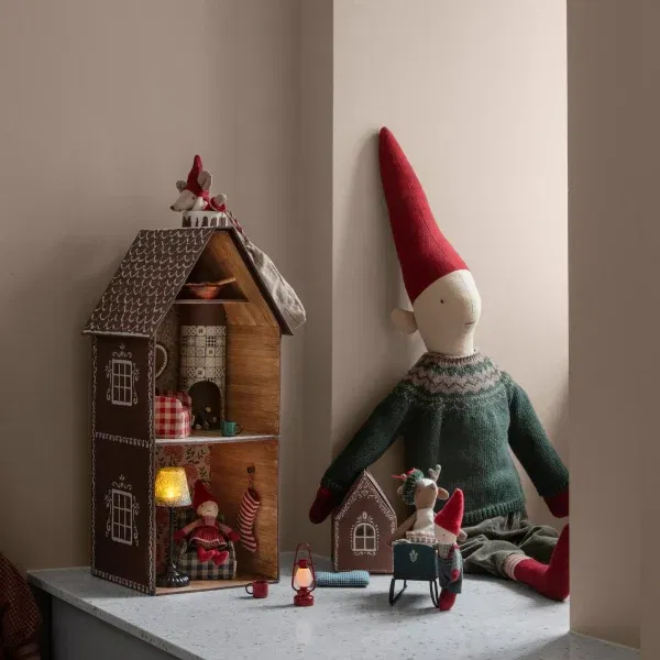 Miniatura slitta rossa topo Maileg
