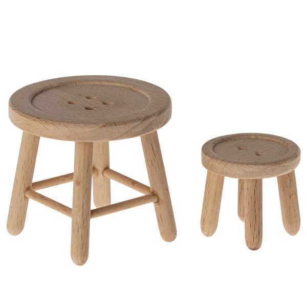Miniatura tavolo e sgabello topo Maileg
