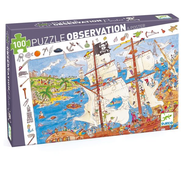 Puzzle di osservazione i Pirati 100 pezzi Djeco