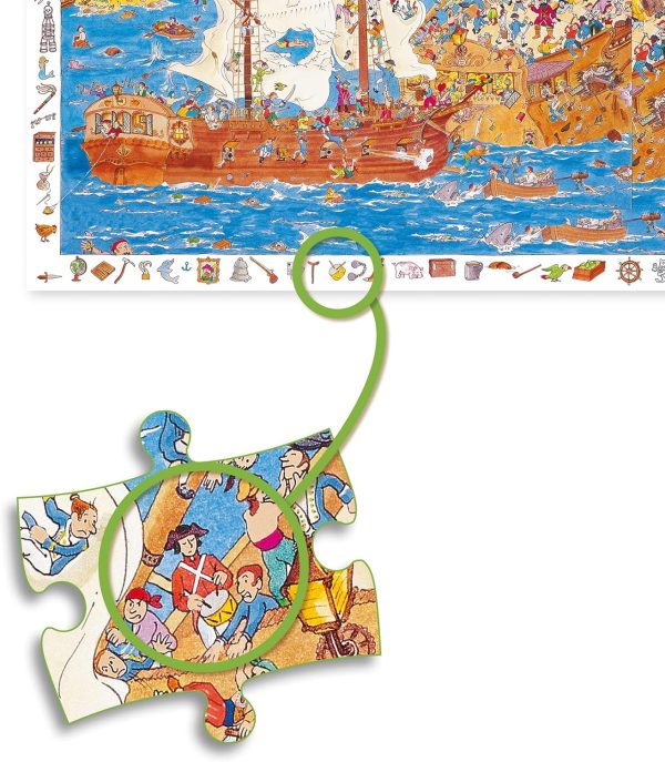 Puzzle di osservazione i Pirati 100 pezzi Djeco